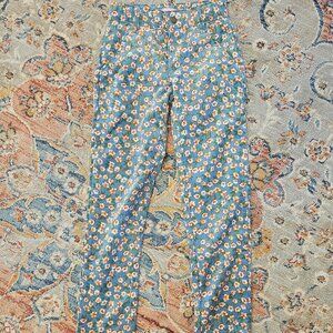 Bisby flower corduroy pants